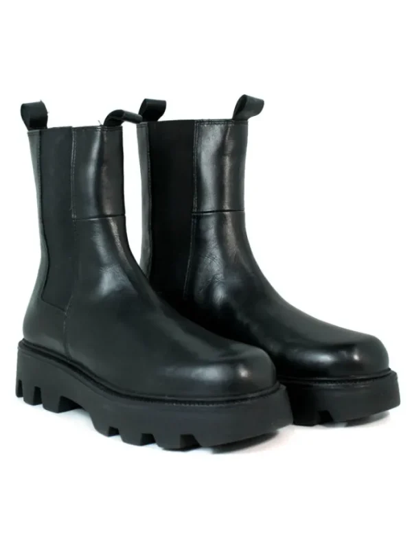 Mujer HOSIS Casual-BOTINES DE PIEL CHELSEA PARA MUJER NAR6650 NEGRO
